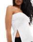 Фото #4 товара Kaiia ribbed bandeau side split top in white