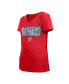 ფოტო #3 პროდუქტის Big Girls Red Washington Nationals Flip Sequin Team V-Neck T-shirt