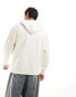 Фото #4 товара ASOS DESIGN oversized hoodie beige white with embroidery print