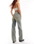 Free People low-waist wide leg jeans in mid blue