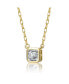 Фото #2 товара Modern Square Asscher-Cut Stud Necklace