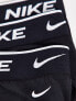 Фото #4 товара Nike 3 pack cotton stretch briefs in black
