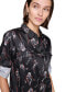 ფოტო #4 პროდუქტის Women's Printed Utility Button-Front Top