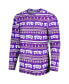 ფოტო #4 პროდუქტის Men's Purple TCU Horned Frogs Swivel Long Sleeve T-shirt and Pants Sleep Set