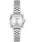 ფოტო #1 პროდუქტის Women's Swiss Lovely Square Diamond Accent Stainless Steel Bracelet Watch 20mm