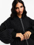 Фото #5 товара ASOS DESIGN brushed bomber jacket in black pinstripe