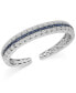 ფოტო #1 პროდუქტის Sapphire (1-5/8 ct. t.w.) and Diamond (1/10 ct. t.w.) Cuff Bracelet in Sterling Silver