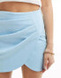 Фото #2 товара ASOS DESIGN ponte wrap skort in pale blue