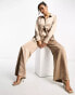 Фото #2 товара Pretty Lavish relaxed satin shirt co-ord in mocha