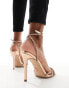 Фото #4 товара Steve Madden Slayed embellished strap heeled sandals in rose gold