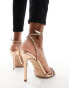 Фото #2 товара Steve Madden Slayed embellished strap heeled sandals in rose gold