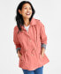 Фото #1 товара Women's Hooded Anorak, PP-4X, Created for Macy's