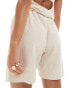 ASOS DESIGN Isabel mix & match linen look beach bermuda short in neutral Бежевый, 38 - фото #4