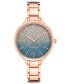 Фото #1 товара Women's Quartz Rose Gold-Tone Alloy Link Bracelet Watch, 36mm