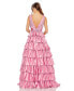 ფოტო #1 პროდუქტის Women's Ruffle Tiered Pleated Sleeveless V Neck Gown