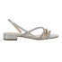 Фото #2 товара Nina Skylee Rhinestone Metallic Block Heels Wedding Womens Silver Dress Sandals