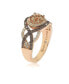 ფოტო #3 პროდუქტის Suzy Levian Sterling Silver Cubic Zirconia Braided Halo Brown Bridal Engagement Ring