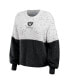 Women's White, Black Las Vegas Raiders Color-Block Pullover Sweater