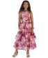 Фото #1 товара Big Girls Floral-Print Organza Tiered Maxi Dress