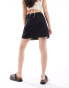 Фото #3 товара Monki linen wrap tie detail mini skirt in black