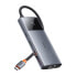 Фото #1 товара Хаб адаптер USB-C к USB-A / USB-C / PD / HDMI / RJ-45 черный Baseus Metal Gleam Series II 6в1