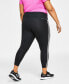 Фото #2 товара Брюки спортивные Adidas Plus Size Train Essentials 3-Stripes High-Waisted 7/8 Leggings
