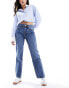 Фото #1 товара Mango straight leg jeans in dark blue