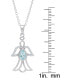 Фото #3 товара Macy's blue Topaz (1/2 ct. t.w.) & Cubic Zirconia Openwork Angel 18" Pendant Necklace in Sterling Silver