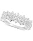 ფოტო #3 პროდუქტის Cubic Zirconia Horizontal Cluster Ring in Sterling Silver, Created for Macy's