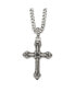 Фото #1 товара Chisel synthetic Black Agate Cross Pendant Curb Chain Necklace