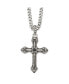 ფოტო #1 პროდუქტის Synthetic Black Agate Cross Pendant Curb Chain Necklace