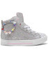 Little Girls Twinkle Toes: Twinkle Sparks - Charm Bestie High Top Light-Up Casual Sneakers from Finish Line Серебристый, 13.5 - фото #6