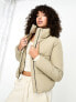 Only Tall padded high neck jacket in cream