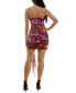 Juniors' Printed Strapless Bodycon Dress