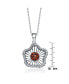 Sterling Silver White Gold Plated Cubic Zirconia Heart of Fire Pendant