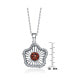 ფოტო #3 პროდუქტის Sterling Silver White Gold Plated Cubic Zirconia Heart of Fire Pendant