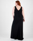 Фото #2 товара Trendy Plus Size Split-Neck High-Slit Scuba Gown