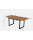 Modern Square Dining Table with Extendable Metal Leg