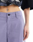 Фото #5 товара Dr Denim Donna Cargo wide straight fit cargo trousers in lavendar blue granite