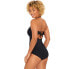 Фото #5 товара Time and Tru Bandeau Twist Front One Piece Swimsuit Women’s Medium Black Nylon