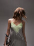 Фото #2 товара Topshop lame and lace cami midi dress in silver and lime