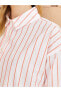 Çizgili Uzun Kollu Oversize Poplin Kadın Gömlek Tunik