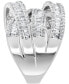 ფოტო #4 პროდუქტის EFFY® Diamond Baguette Crossover Statement Ring (1-5/8 ct. t.w.) in 14k White Gold