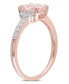 Morganite (1-1/7 ct. t.w.) and Diamond (1/20 ct. t.w.) Ring in 18k Rose Gold Over Sterling Silver