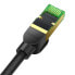 Szybki kabel sieciowy LAN RJ45 cat.8 40Gbps pleciony 10m czarny