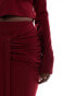 Daska twist front skirt co-ord in wine