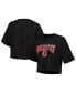 ფოტო #1 პროდუქტის Women's Heather Charcoal Ohio State Buckeyes Boyfriend Cropped T-shirt