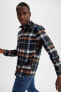 Modern Fit Ekose Desenli Uzun Kollu Oduncu Gömlek Ceket