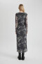 Фото #5 товара Платье Maxi defacto C1891ax24sp Bodycon Тюль с длинным рукавом