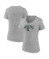 Фото #1 товара Women's Heather Gray Michigan State Spartans Evergreen Campus V-Neck T-shirt